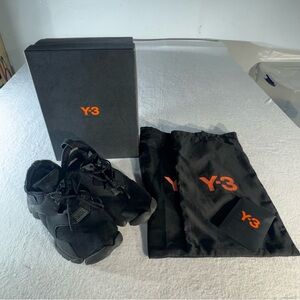 Y-3 Yohji Yamamoto Adidas Kohna Sneakers, Triple Black, Size M